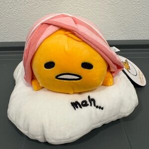 Fiesta Sanrio Gudetama The Lazy Egg w/ Bacon 11.5 Inch Hangable NEW BIG PLUSH
